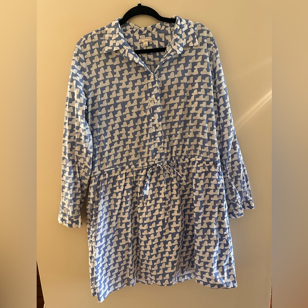 GAP Blue and White Abstract Print Dress